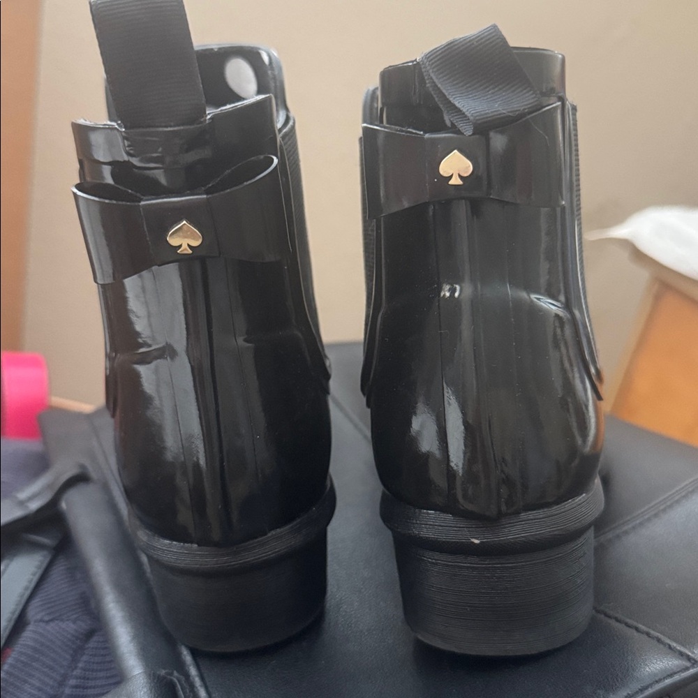 Kate Spade Black Rubber Ankle Boots - Picture 7 of 8